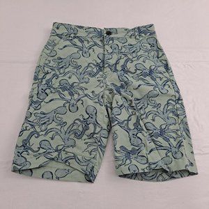 Nautical Octopus Youth Boys Shorts Old Navy Green Blue Size 12